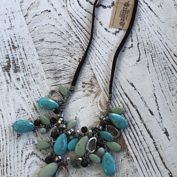 Nine West Jewelry - Nine West Vintage America Beaded Suede Necklace